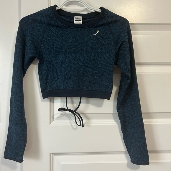 Gymshark Adapt Animal Seamless Lace Up Back Crop Top - Picture 7 of 8